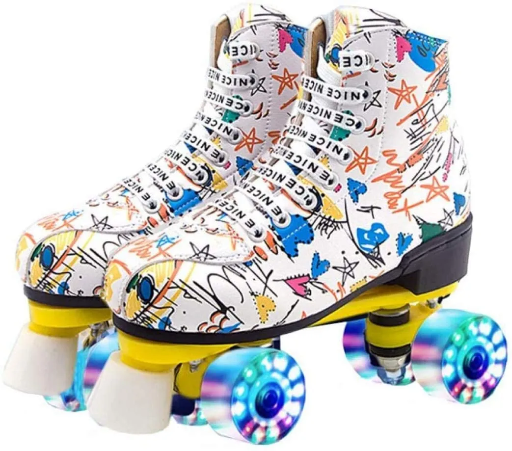 Adult Roller Skates Youth Rhythm Roller Skate Pattern Speed Skates for Indoor Outdoor