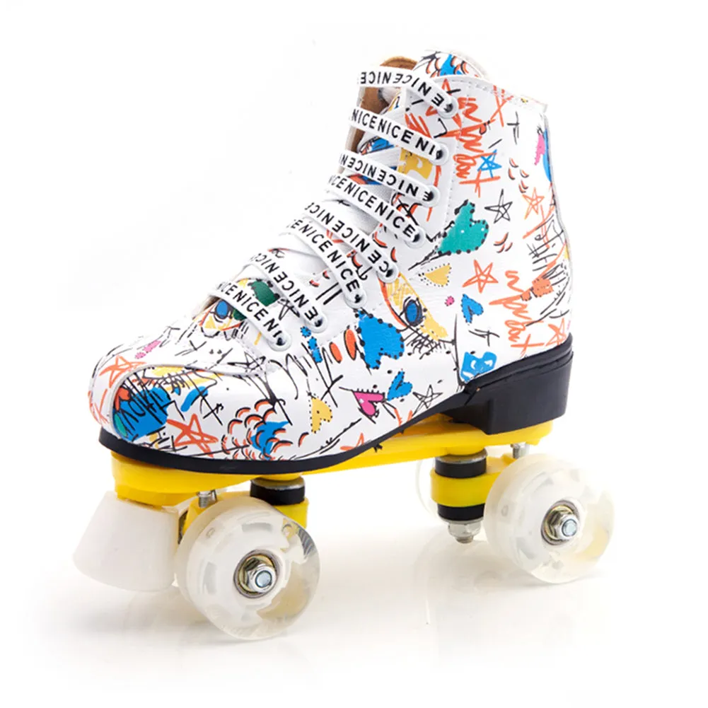 Adult Roller Skates Youth Rhythm Roller Skate Pattern Speed Skates for Indoor Outdoor