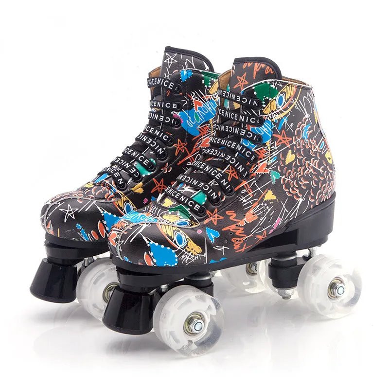 Adult Roller Skates Youth Rhythm Roller Skate Pattern Speed Skates for Indoor Outdoor