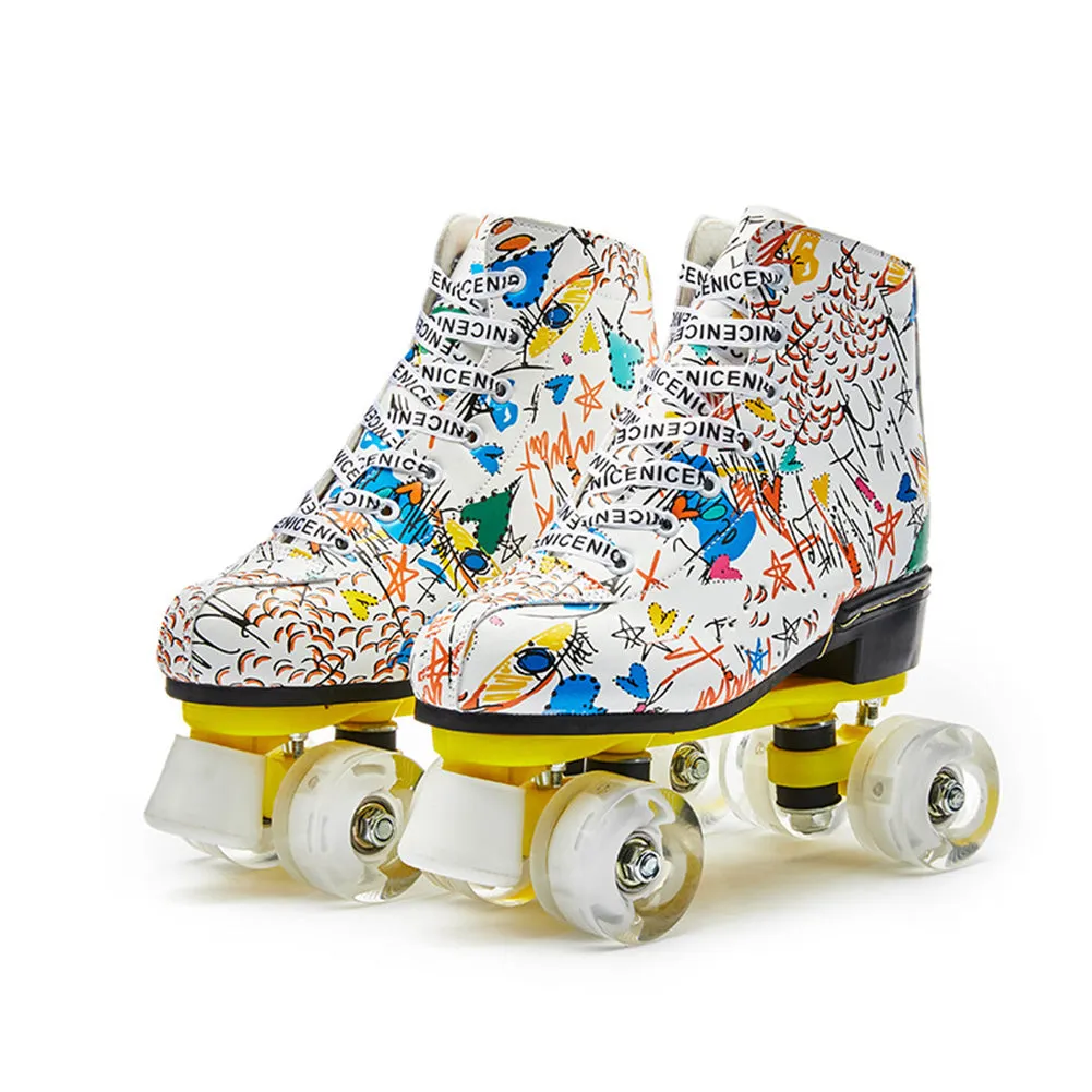Adult Roller Skates Youth Rhythm Roller Skate Pattern Speed Skates for Indoor Outdoor