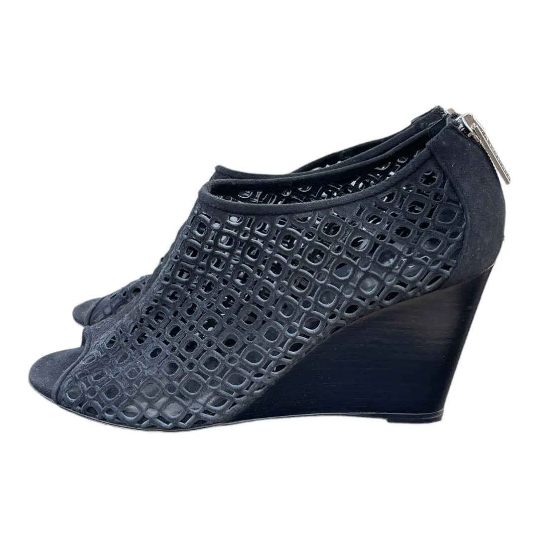 Aquatalia Shelly Lattice Peep Toe Wedge Heels Size 9 New $495