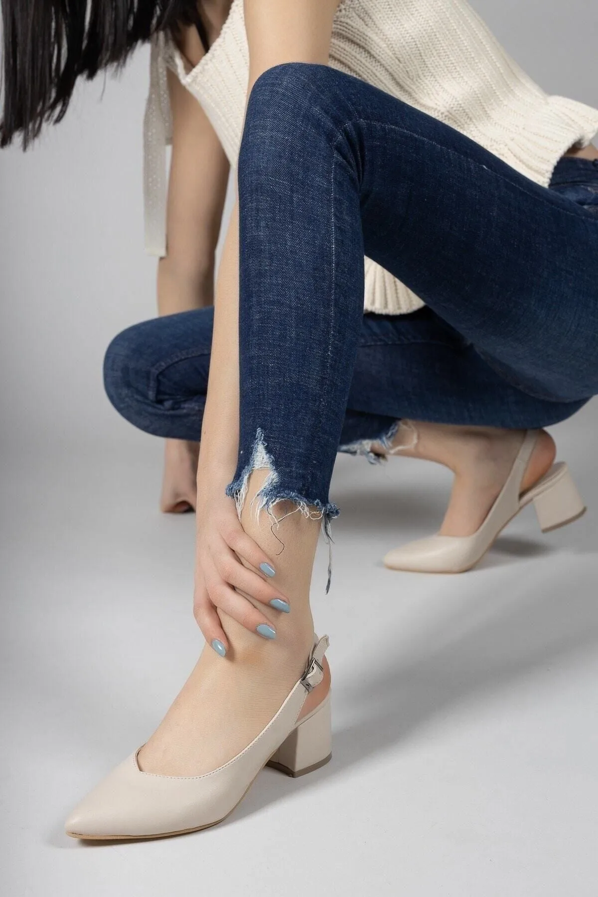 Beige Skin Woman Stiletto 0012380
