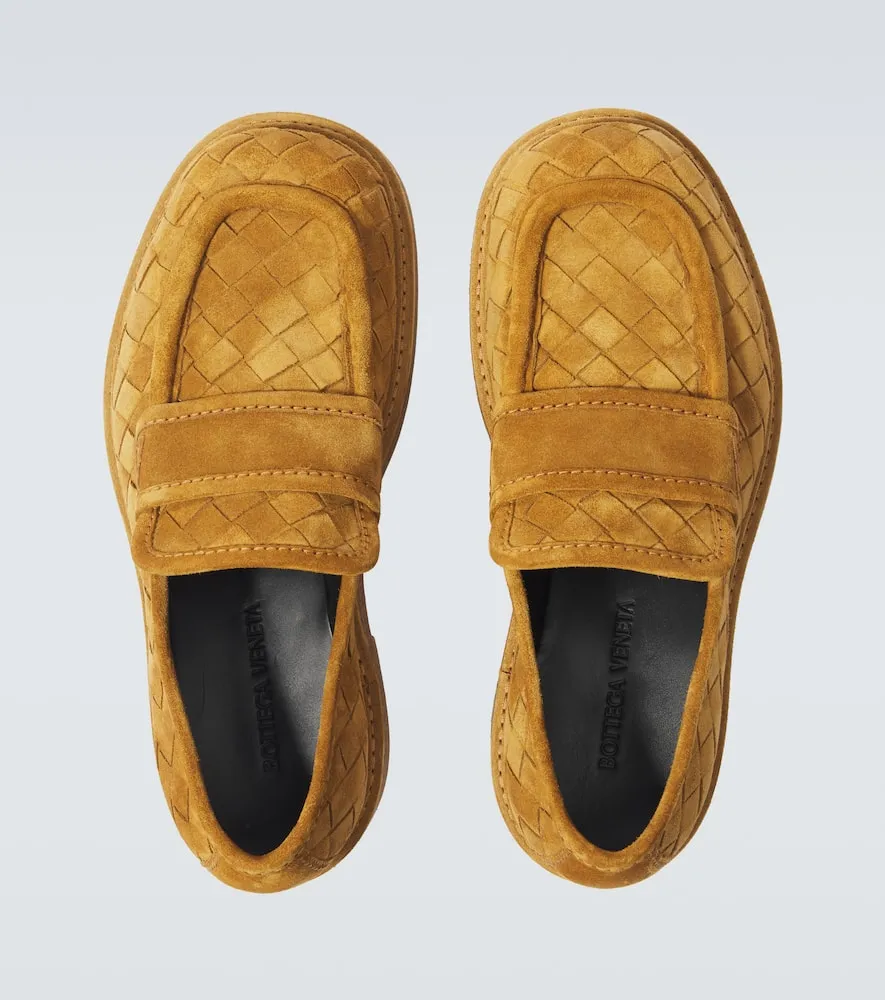 Bottega Veneta Haddock Intrecciato suede loafers