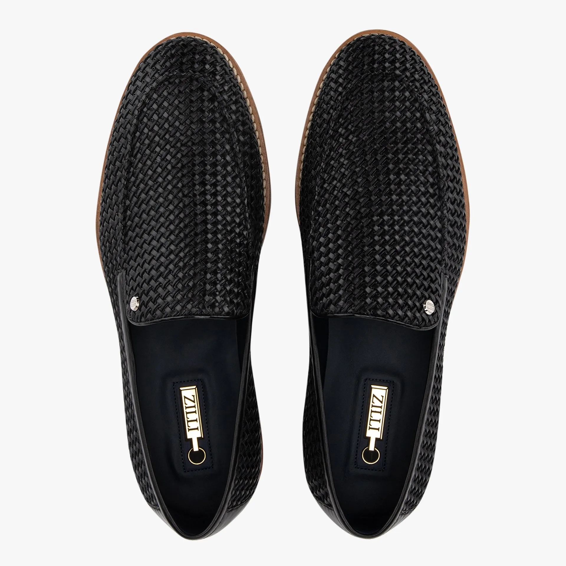Braided Calfskin & Cotton Loafers