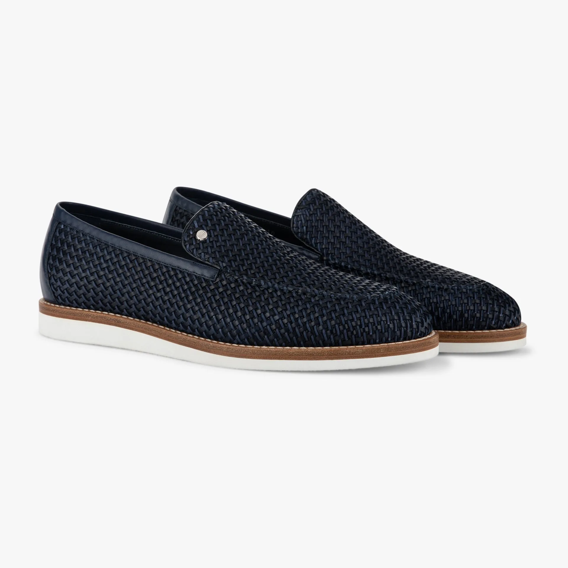 Braided Calfskin & Cotton Loafers