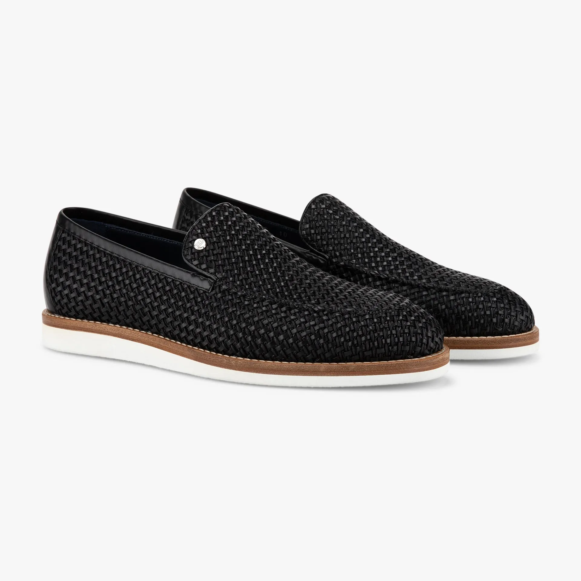 Braided Calfskin & Cotton Loafers