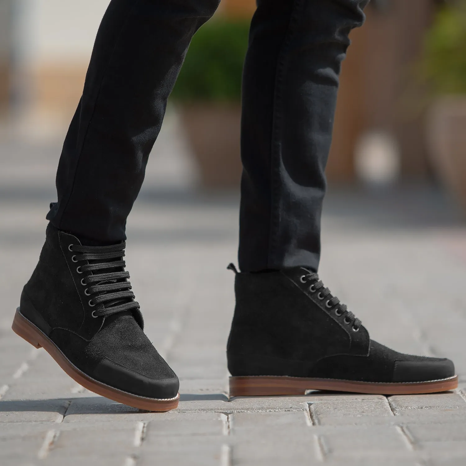 Carnell Moc Toe Black Suede Boots