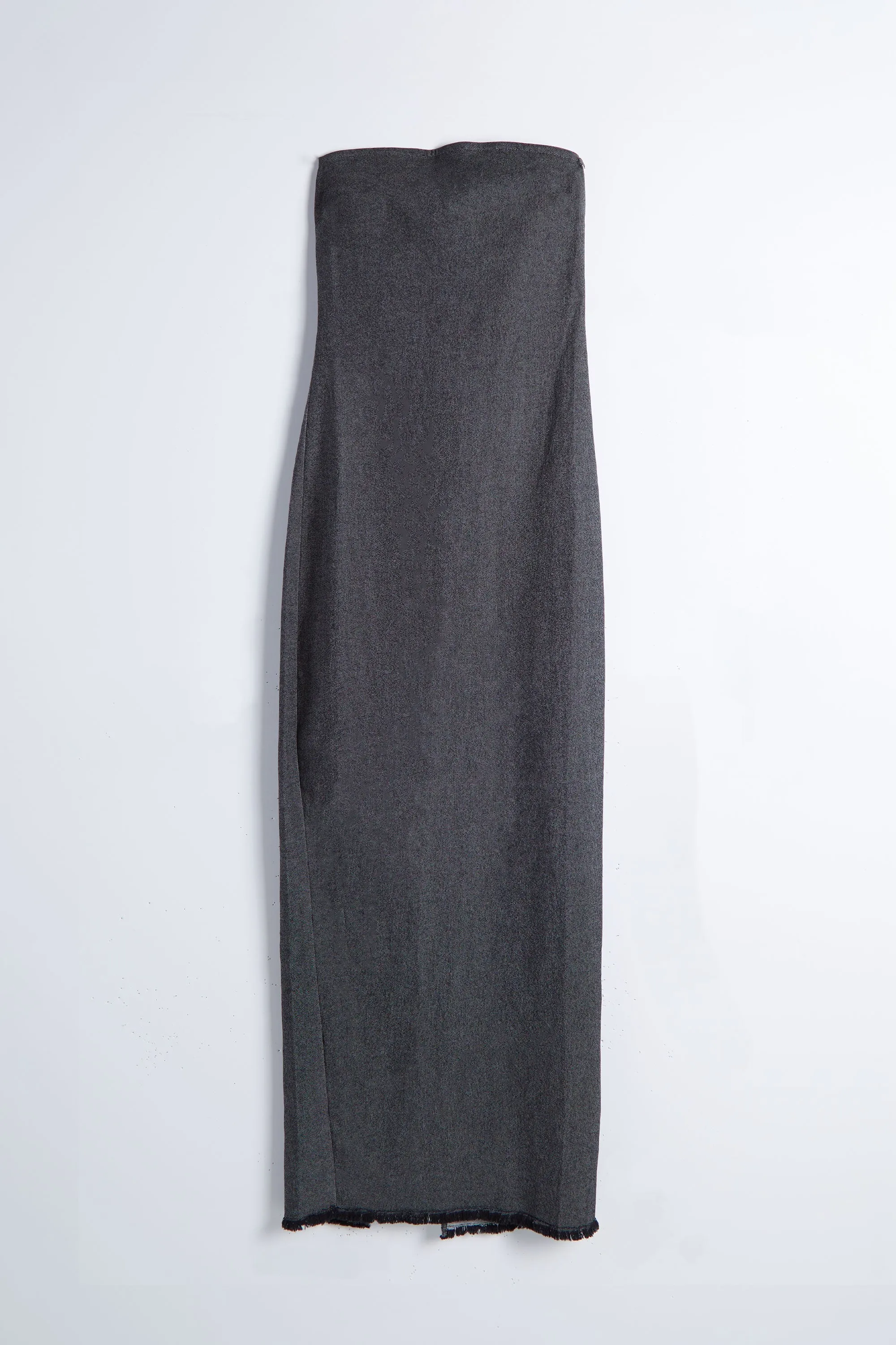 DENIM TUBE MIDI DRESS