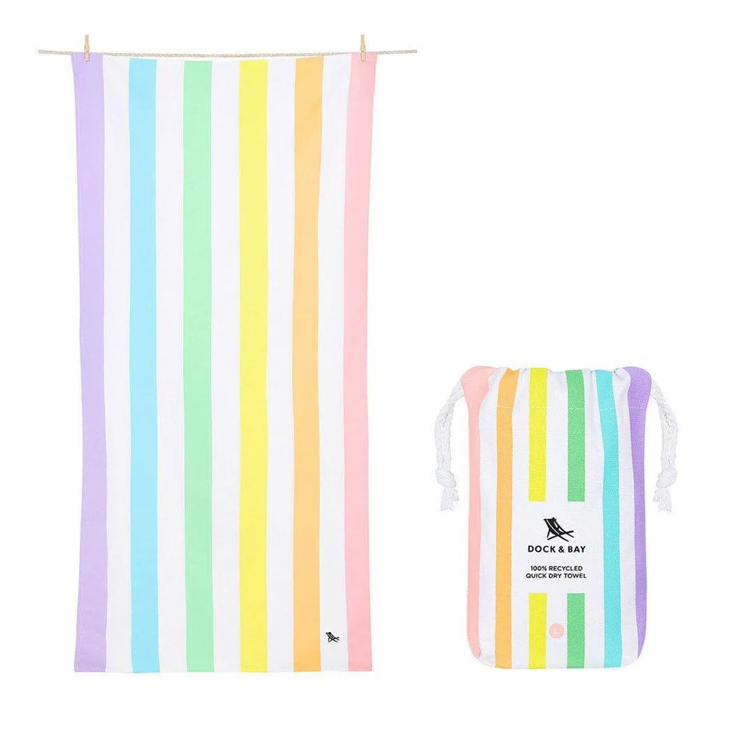 Dock & Bay Beach Towel Cabana Collection L | Quick Dry | Unicorn Waves