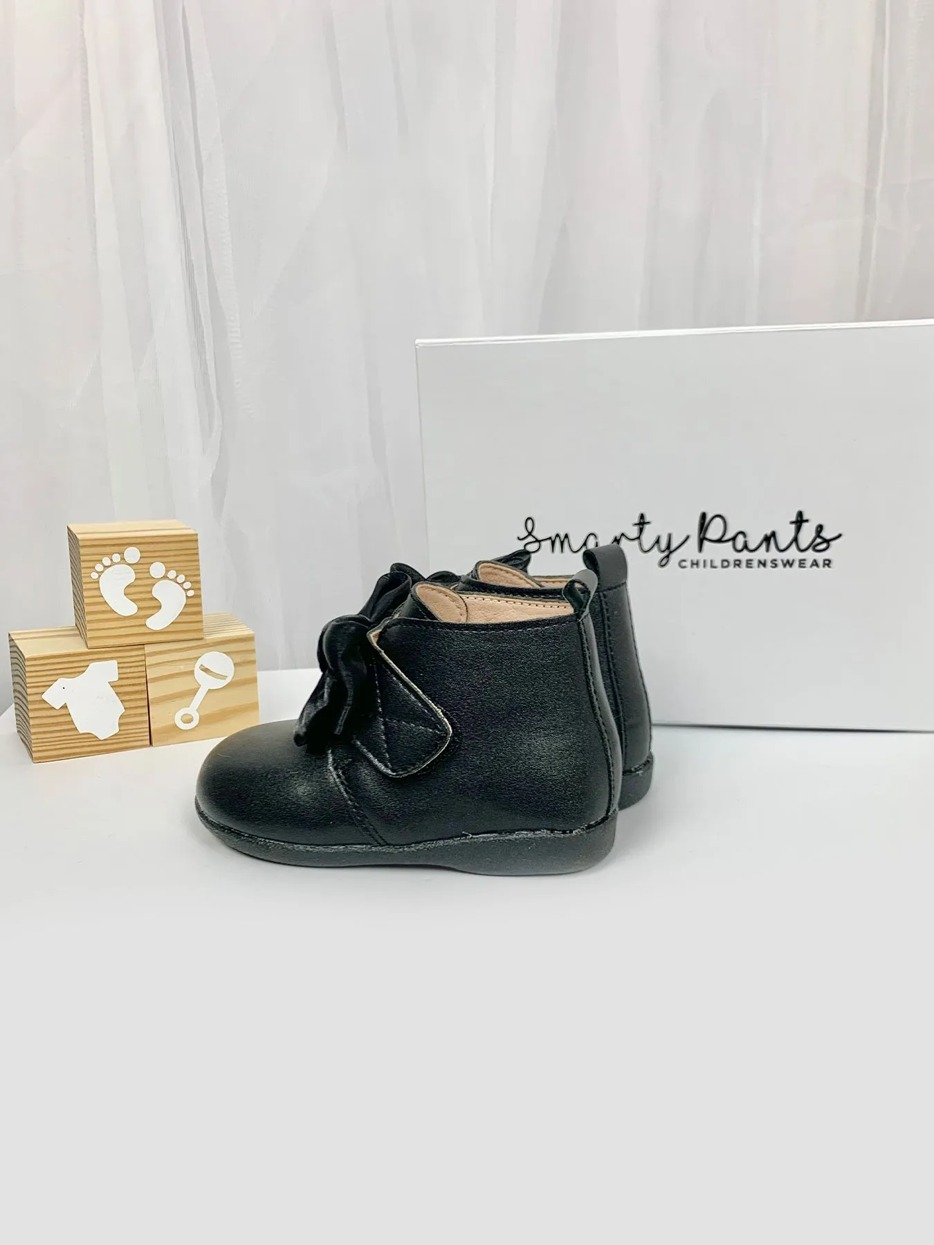 Girls Layla Ankle Boots with Bow - 2 Colours