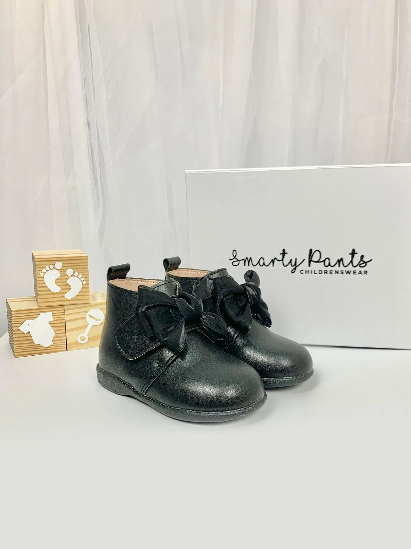Girls Layla Ankle Boots with Bow - 2 Colours