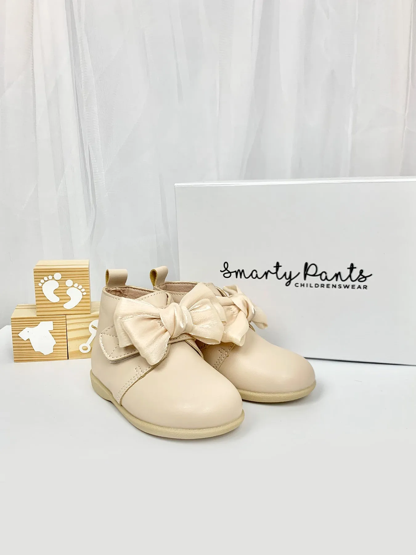 Girls Layla Ankle Boots with Bow - 2 Colours