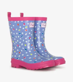 Girls Lots of Dots Shiny Rain Boots
