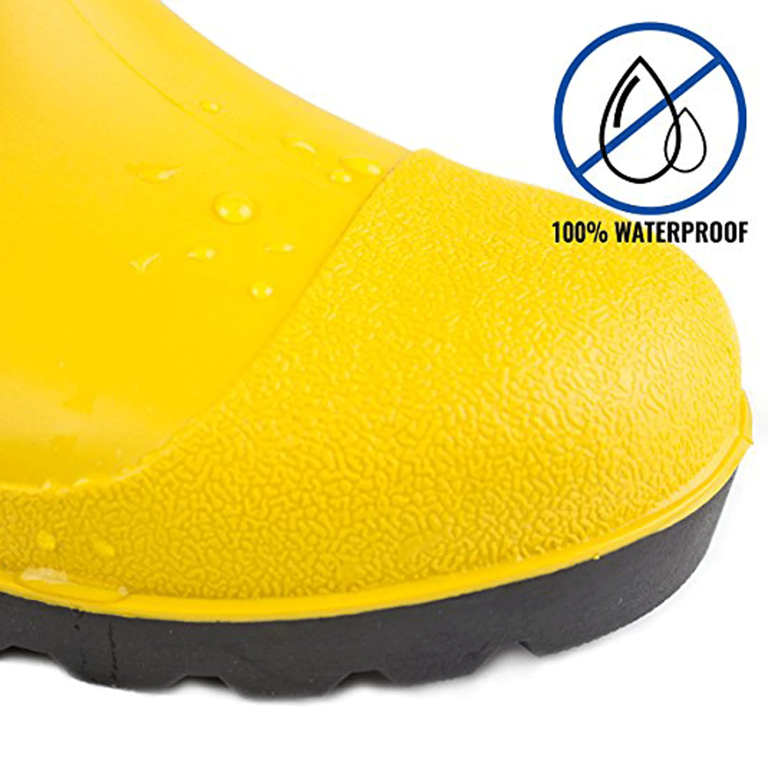 Insulated Waterproof Fur Interior Rubber Sole Winter Rain Boots-RKBW-YEL