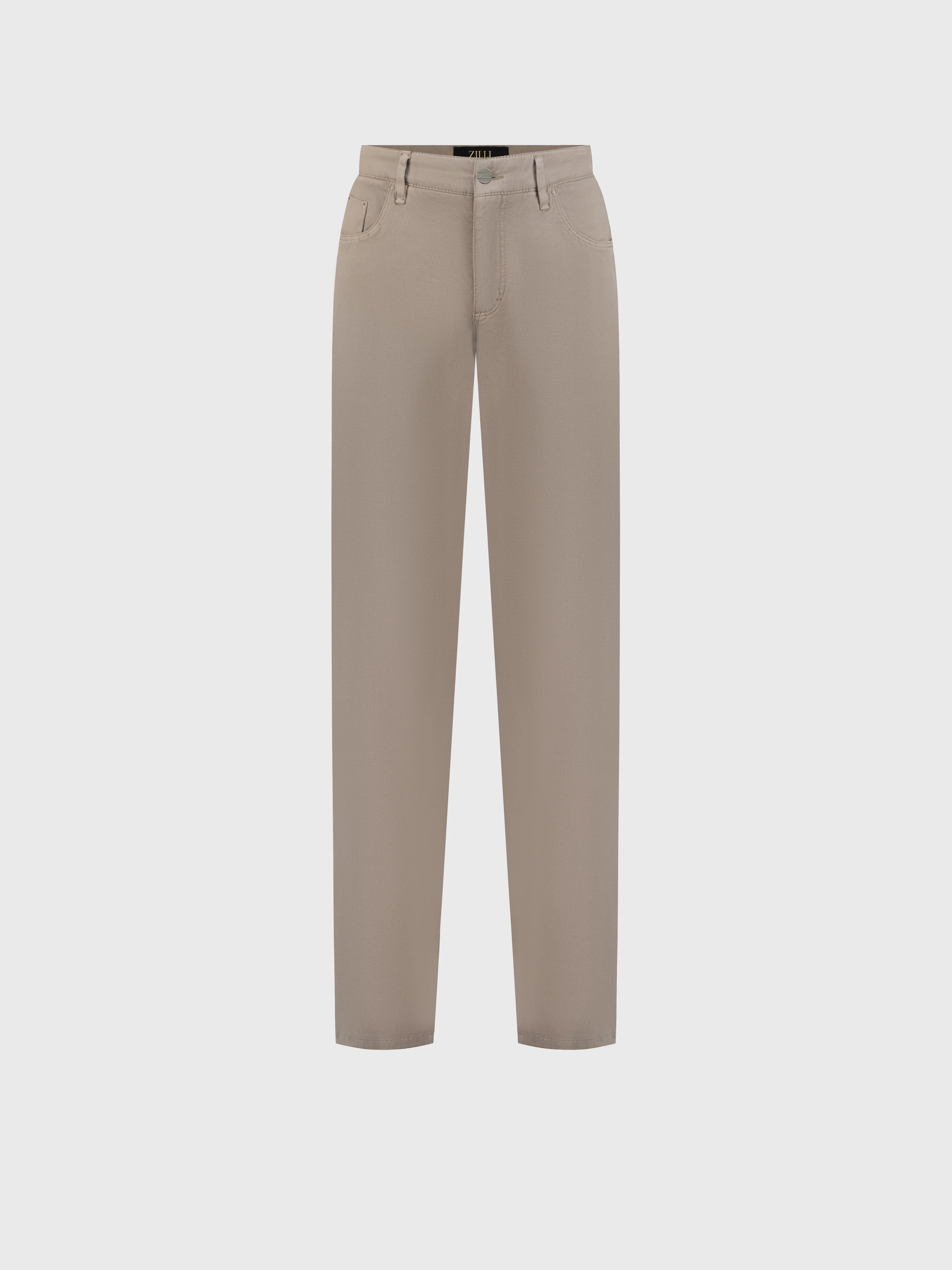 Jeans with Calfskin Patch Taupe
