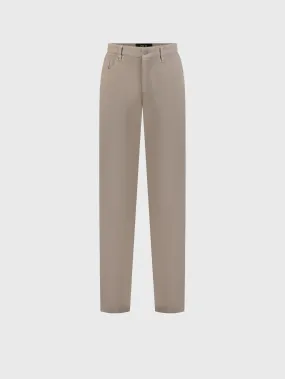 Jeans with Calfskin Patch Taupe