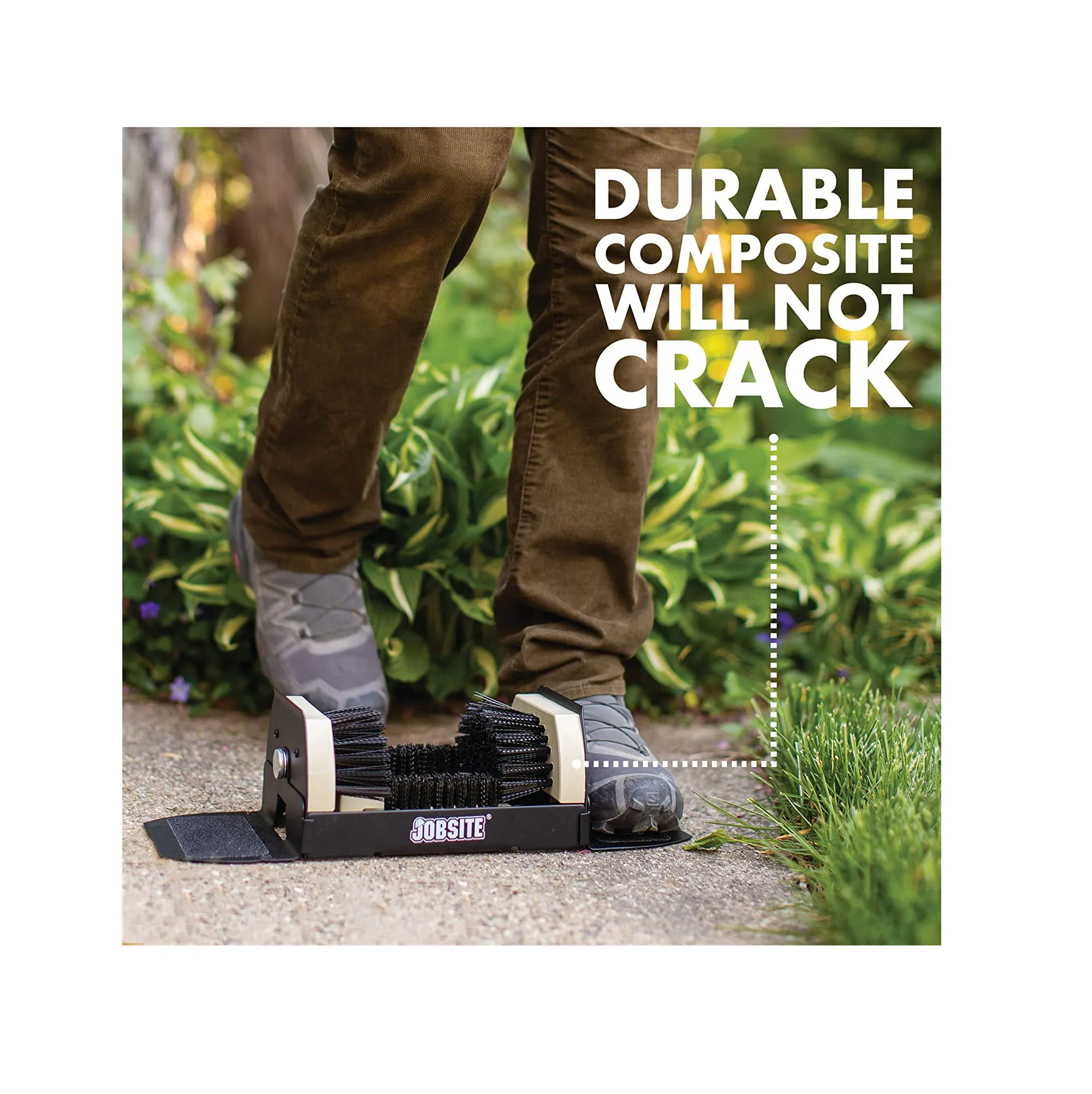 Jobsite Boot Scrubber - Outdoor Shoe Scraper Cleaner Brush - Extra Wide