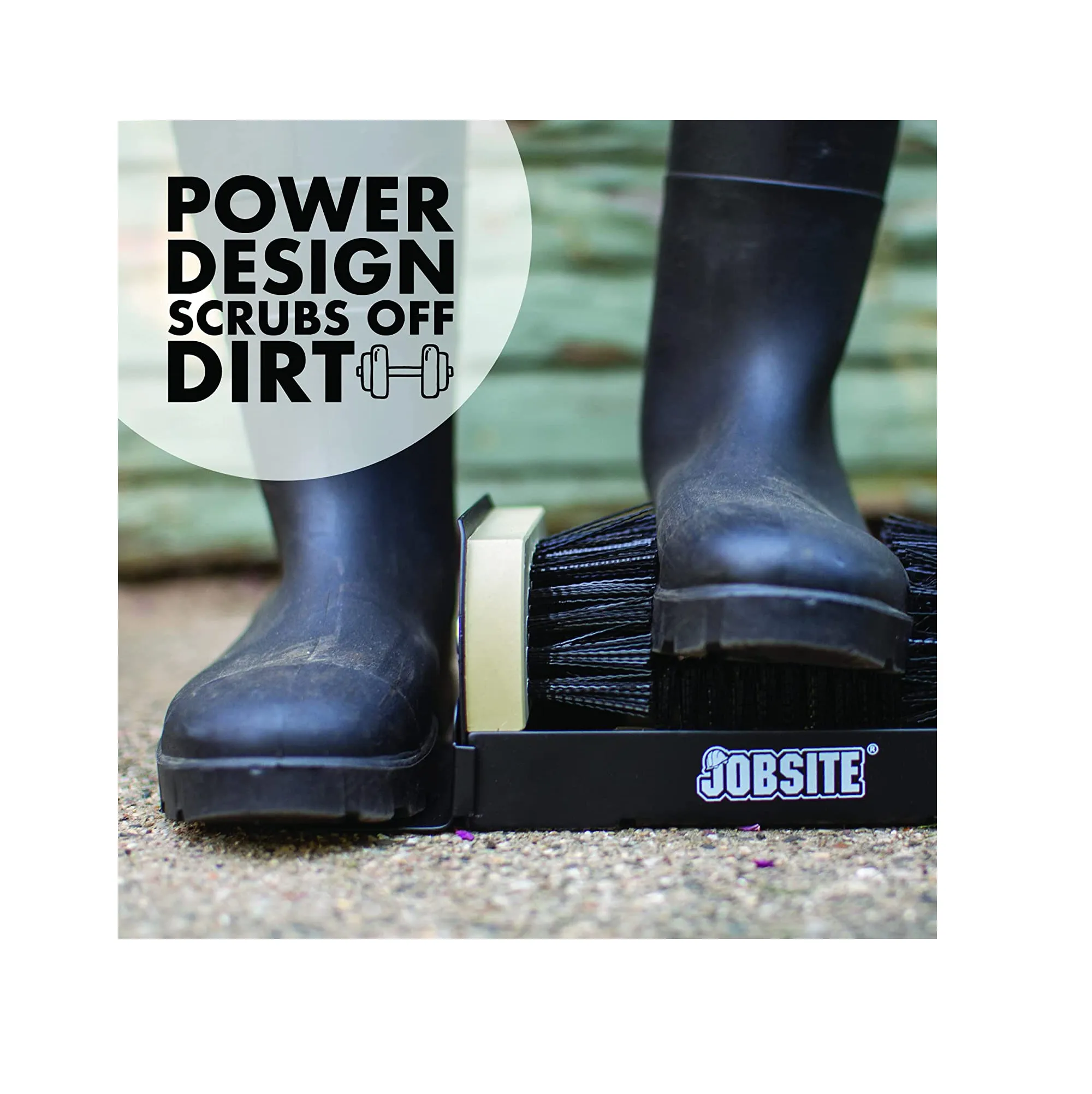 Jobsite Boot Scrubber - Outdoor Shoe Scraper Cleaner Brush - Extra Wide