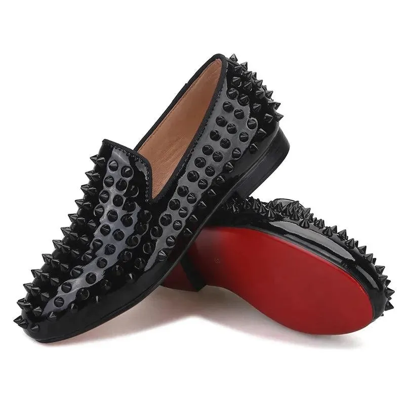 Kids Loafers Matching Sophistication: Handmade Spiked Loafers for Kids