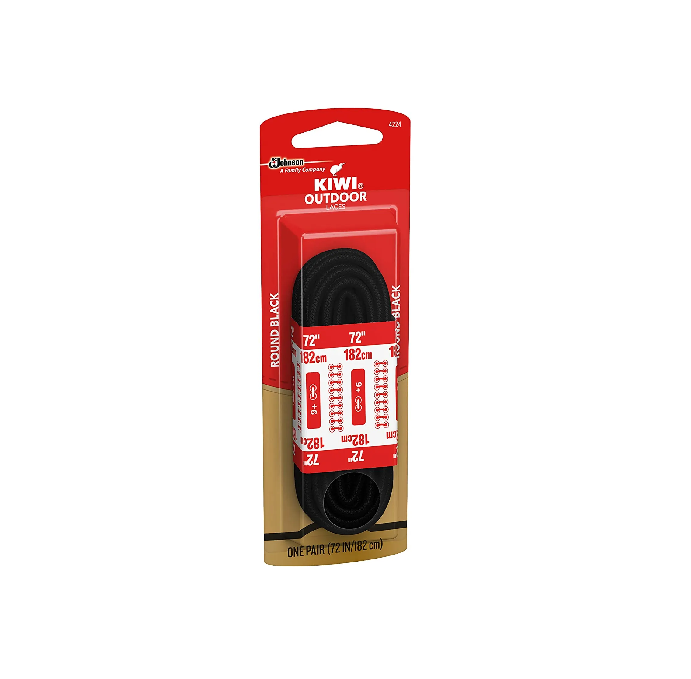 KIWI Outdoor Round Shoe Laces For Shoes Boots and Other Footwear  Black 72 Inches 1 Pair