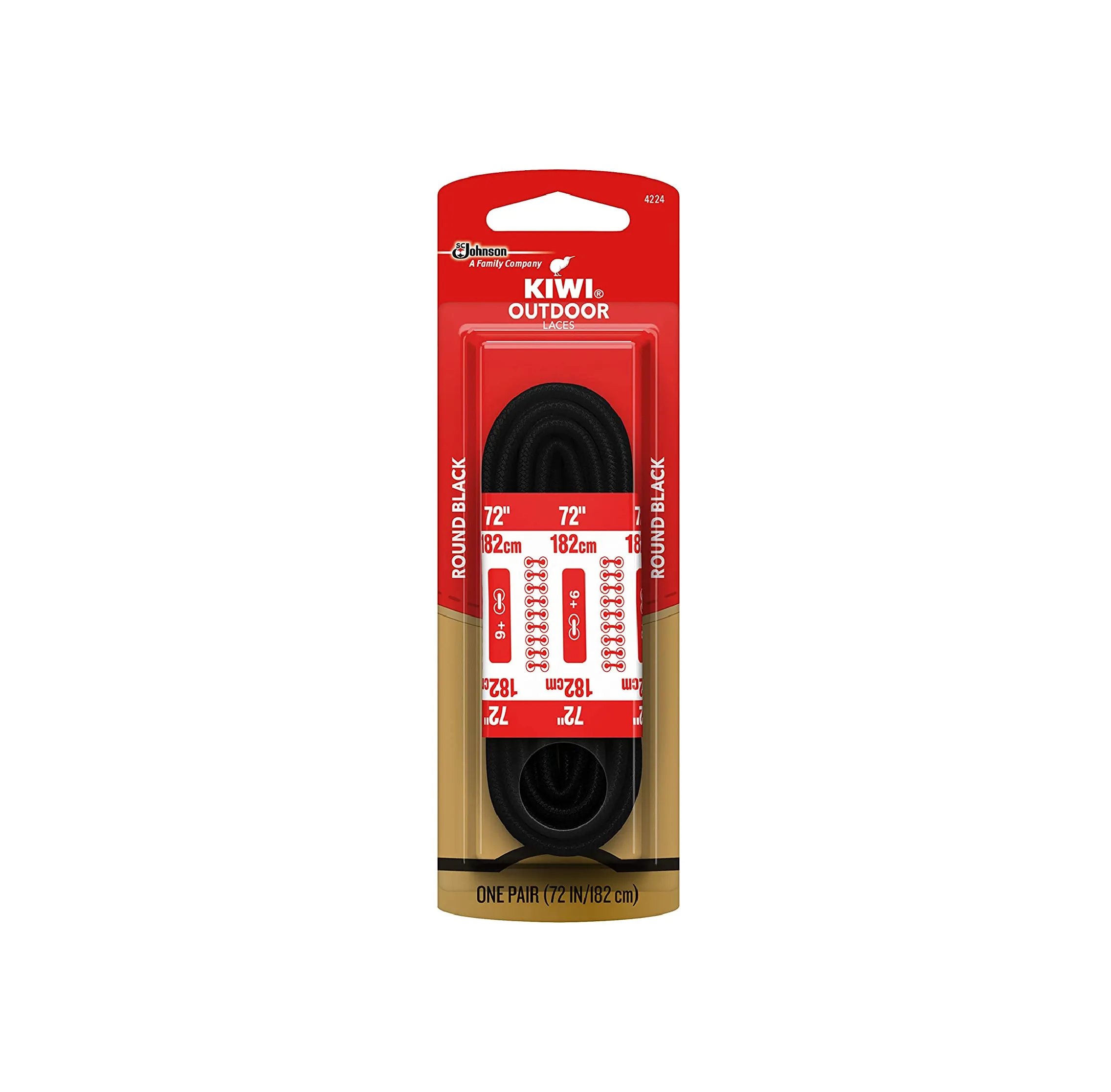 KIWI Outdoor Round Shoe Laces For Shoes Boots and Other Footwear  Black 72 Inches 1 Pair