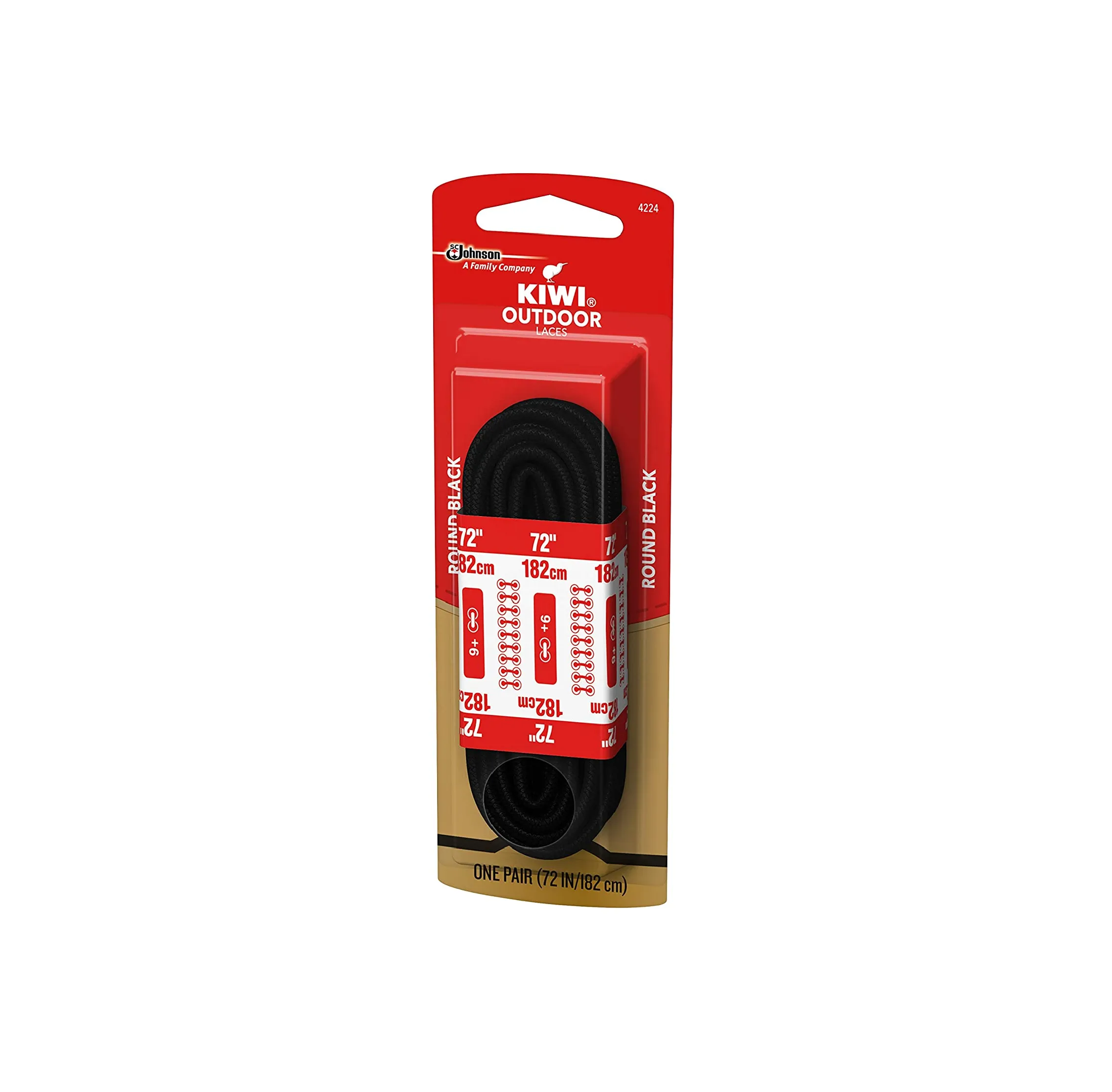 KIWI Outdoor Round Shoe Laces For Shoes Boots and Other Footwear  Black 72 Inches 1 Pair