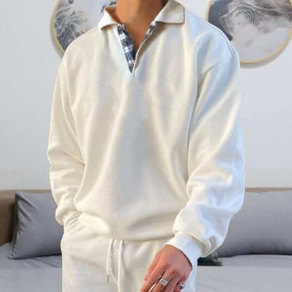 Men's Long-Sleeve Relaxed Fit Polo Shirt