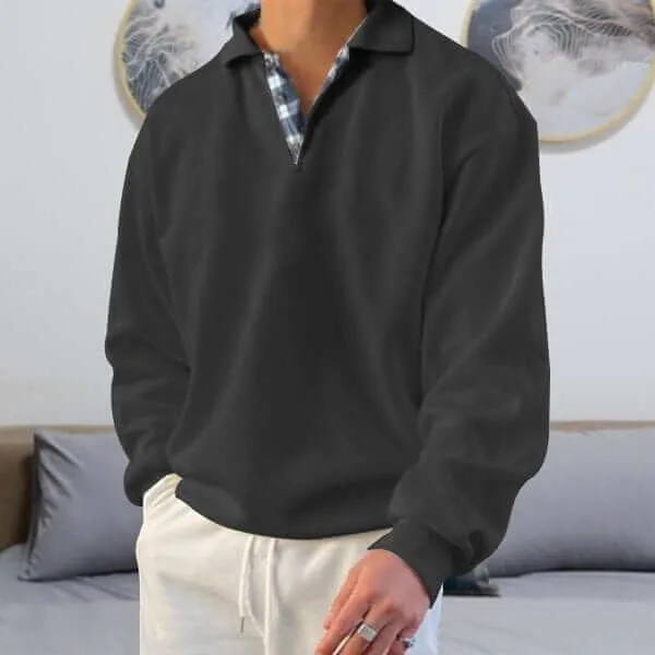 Men's Long-Sleeve Relaxed Fit Polo Shirt
