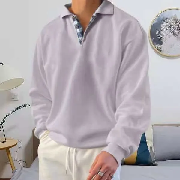 Men's Long-Sleeve Relaxed Fit Polo Shirt