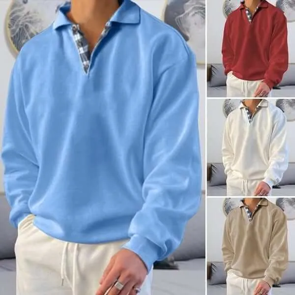Men's Long-Sleeve Relaxed Fit Polo Shirt