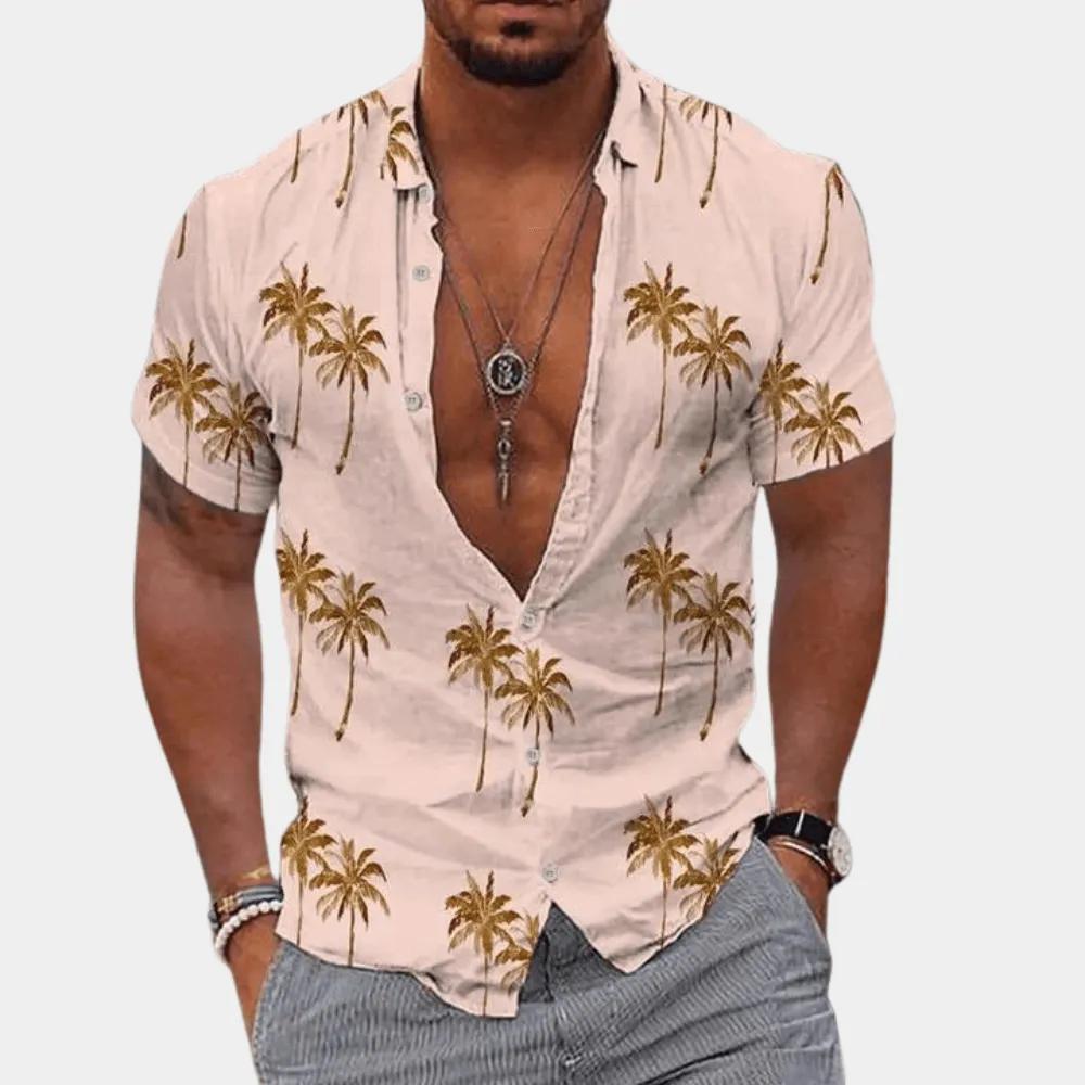 Men's Relaxed Fit Short Sleeve Shirt: Tropical Print