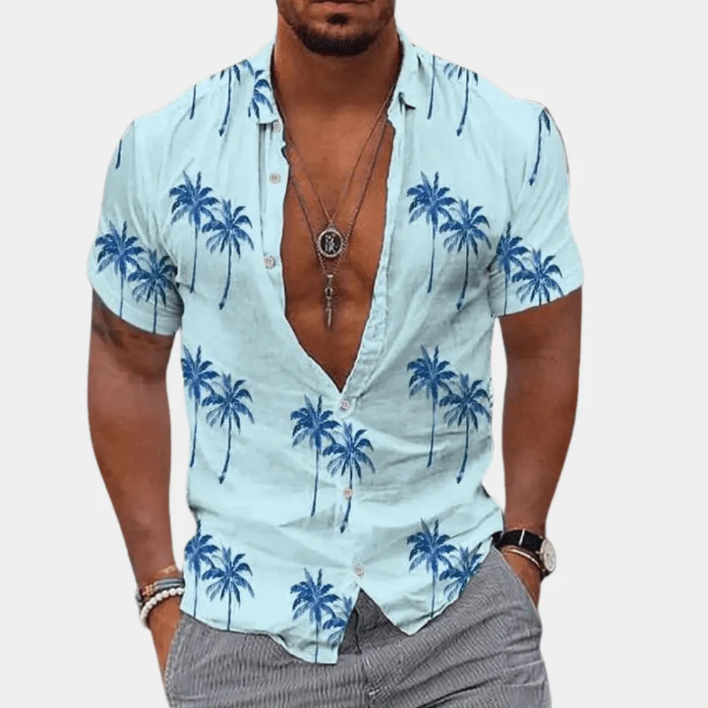 Men's Relaxed Fit Short Sleeve Shirt: Tropical Print