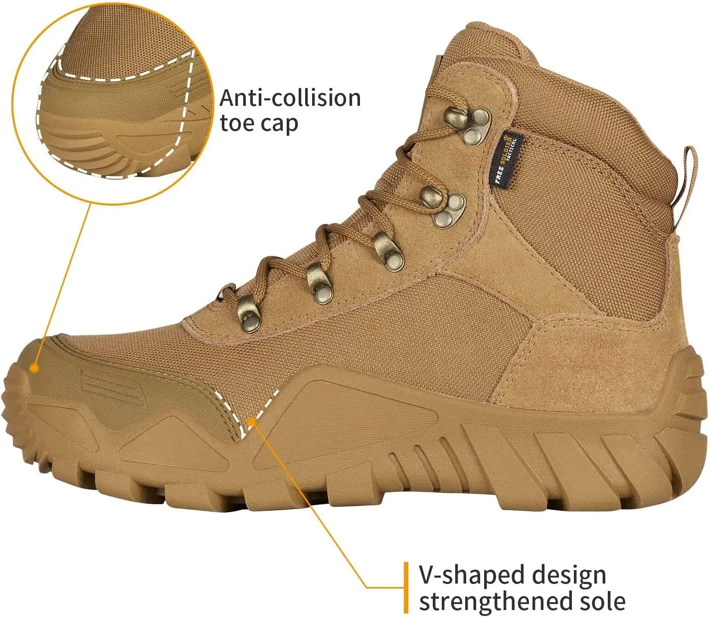 Men's Waterproof Boots Outdoor Lightweight Military Boots, work boots, hiking
