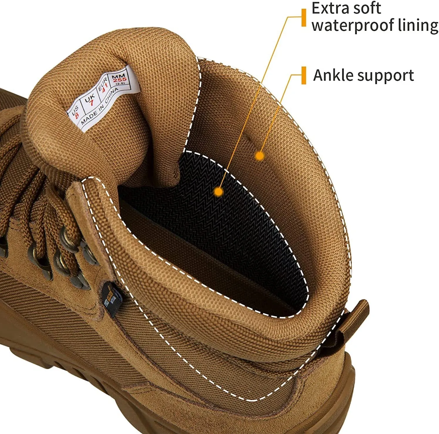 Men's Waterproof Boots Outdoor Lightweight Military Boots, work boots, hiking