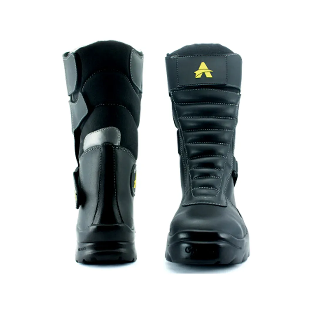 Orazo Ibis Vwr Black-Grey Motorcycle Riding Boots