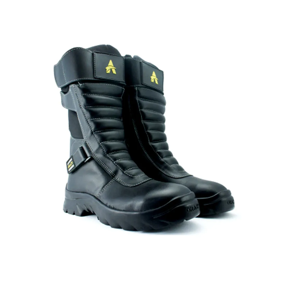 Orazo Ibis Vwr Black-Grey Motorcycle Riding Boots