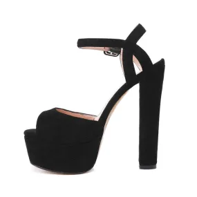 Platform Heels Block Chunky Heel Ankle Strap Sandals