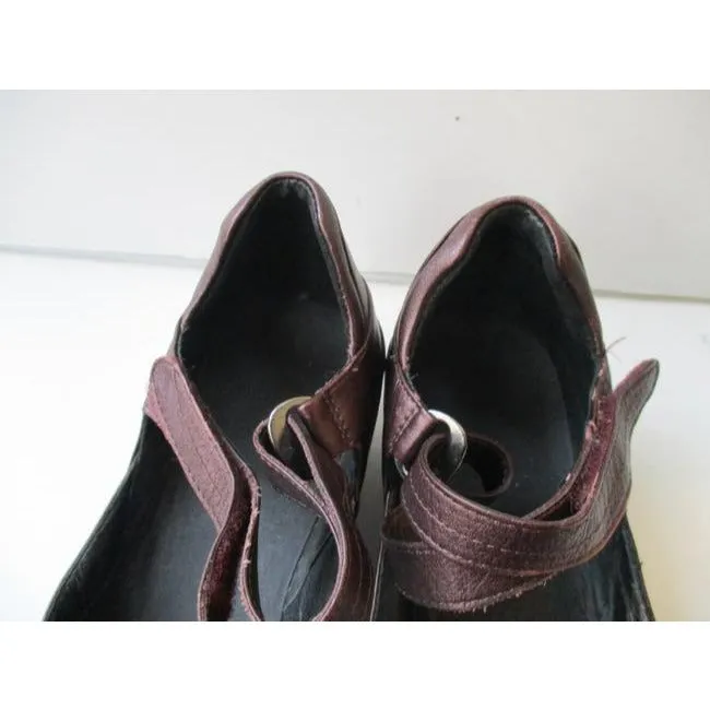 Rockport Burgundy Aravon Leather Mary Jane Slip On Pumps Size Us