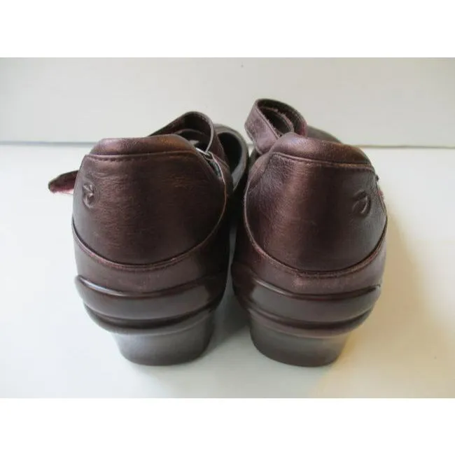 Rockport Burgundy Aravon Leather Mary Jane Slip On Pumps Size Us
