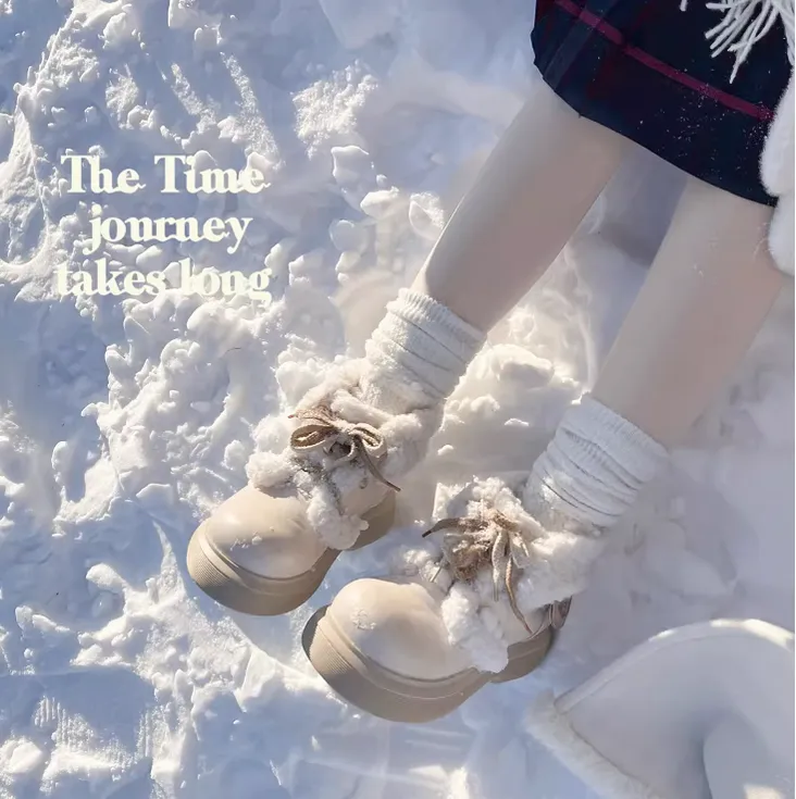 Sheep Puff~Retro Lolita Warm Snow Boots Multicolors