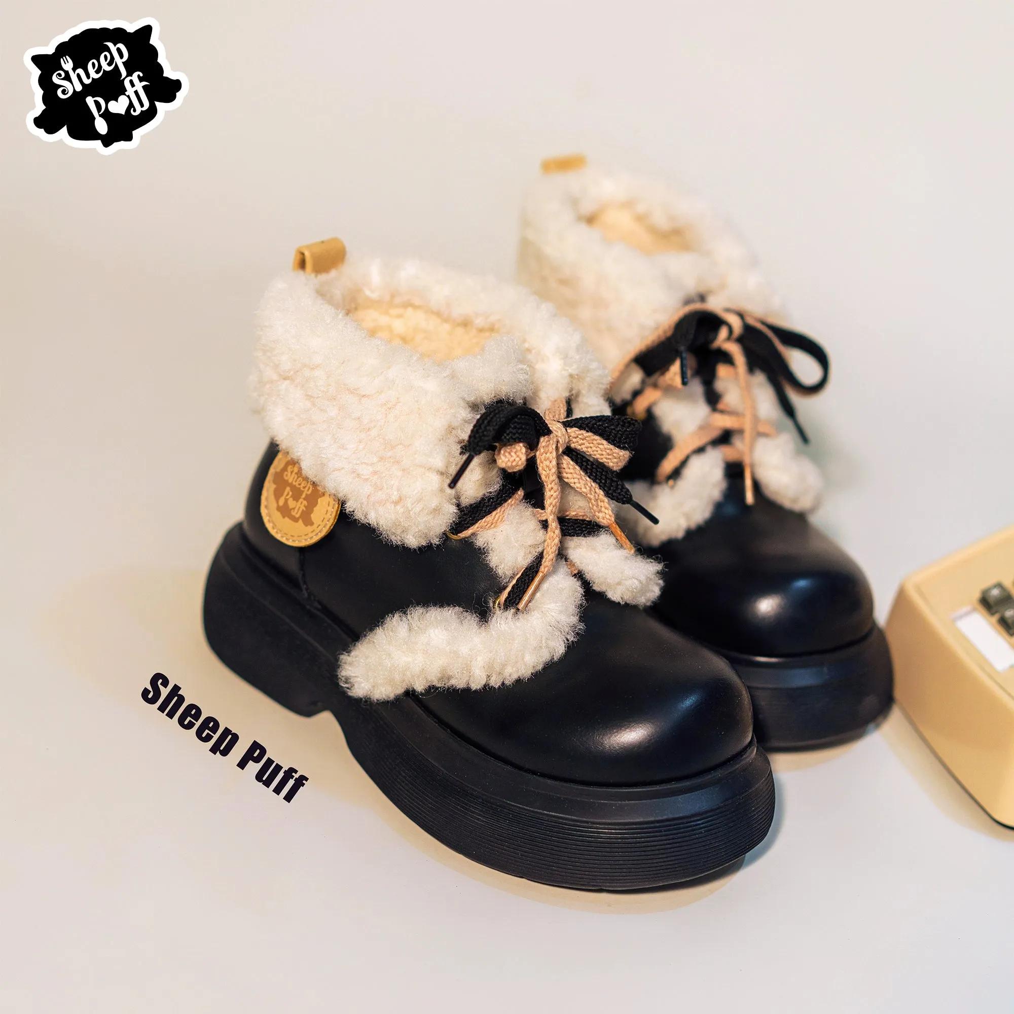 Sheep Puff~Retro Lolita Warm Snow Boots Multicolors