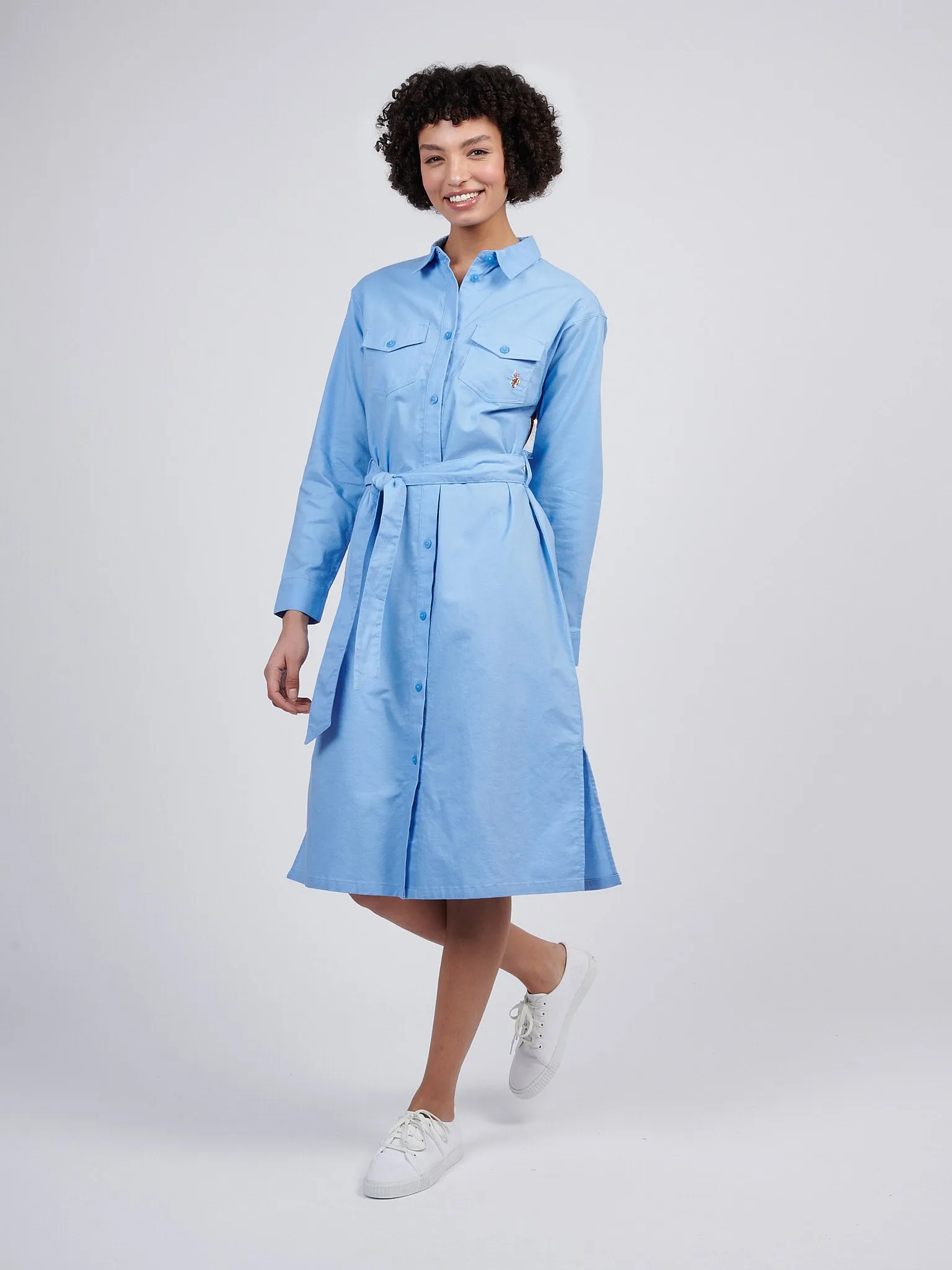 Womens USPA Shirt Dress in Vista Blue