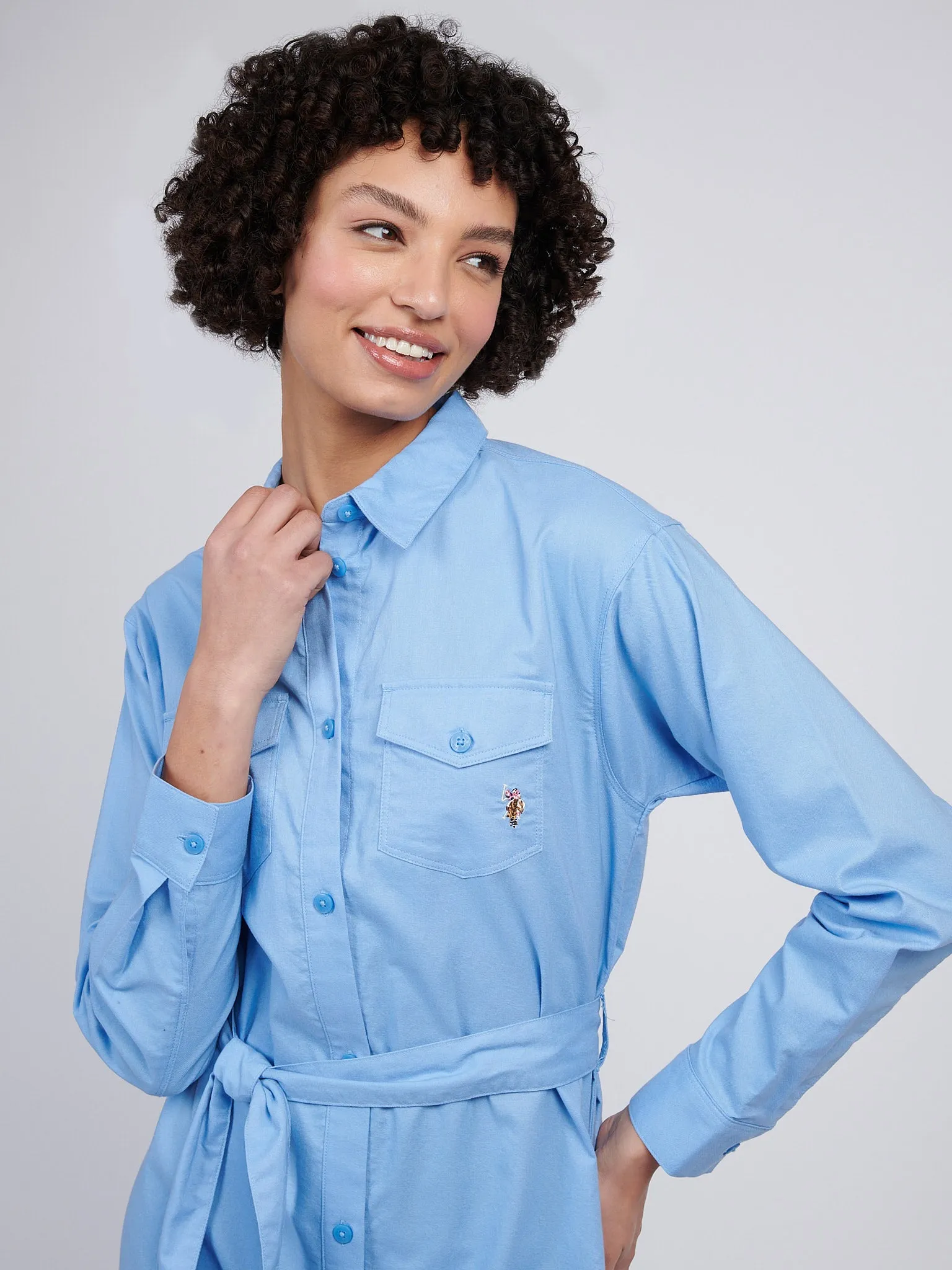 Womens USPA Shirt Dress in Vista Blue