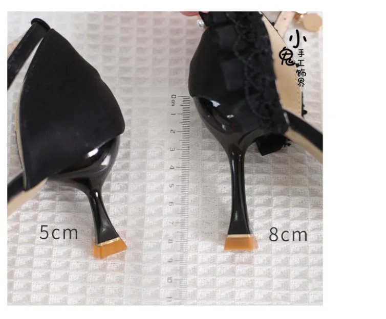 Xiaogui~Black Purple Pointed Toe Classic Lolita High Heels
