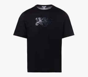 Zilli Black T-shirt with Triple Griffon Embroidery